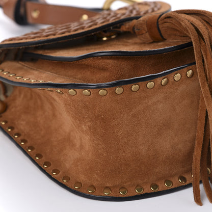 Chloe Suede Calfskin Braided Mini Hudson Shoulder Bag Caramel 6 of 10