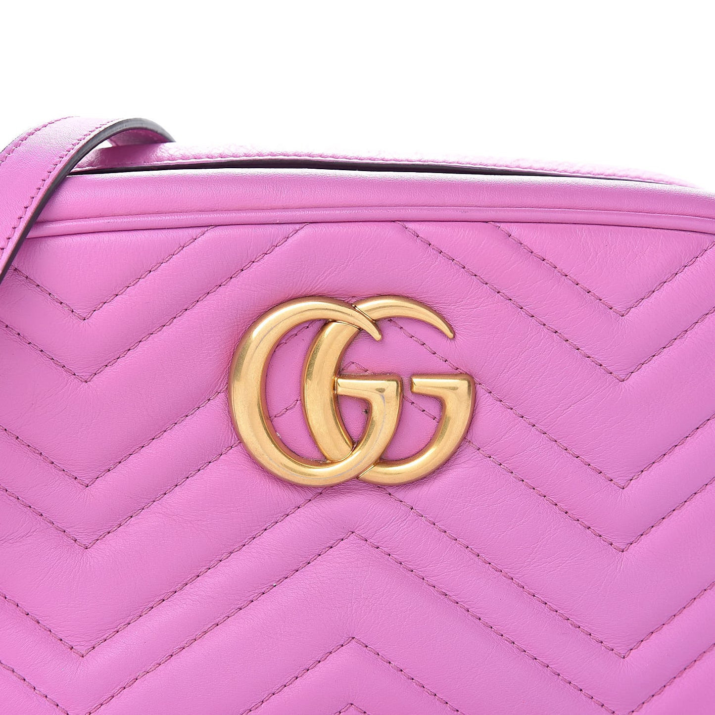 Calfskin Matelasse Small GG Marmont Chain Shoulder Bag Candy Mousse