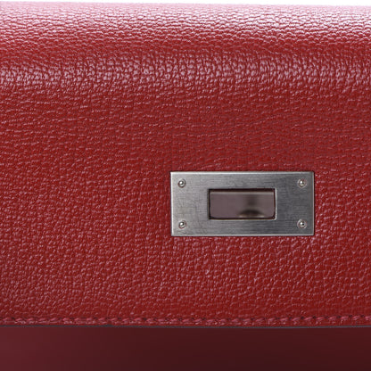Hermes Chevre Mysore Horseshoe Kelly Retourne 28 Rouge Garance Bleu Obscur 23 of 38