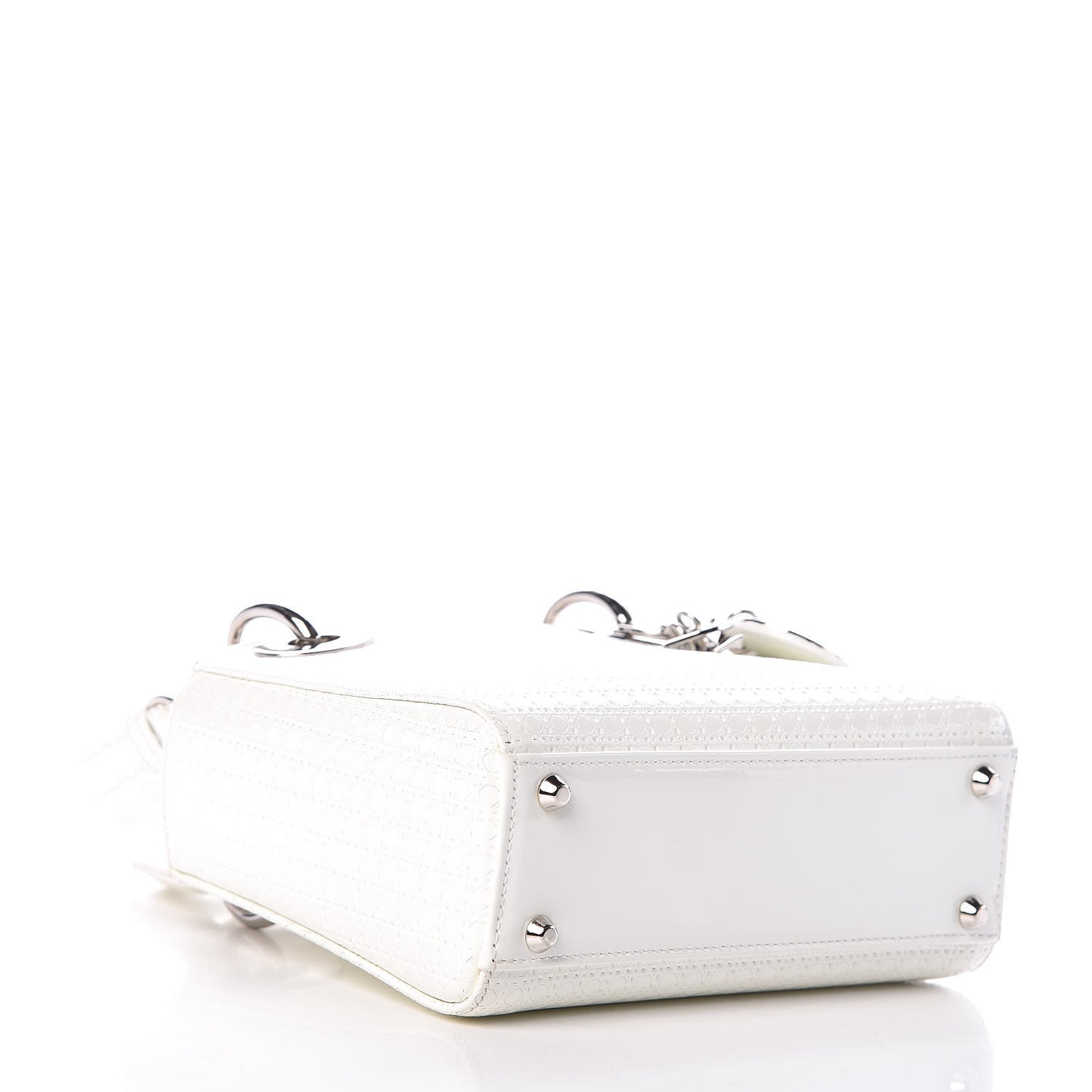 Patent Micro-Cannage Mini Lady Dior White