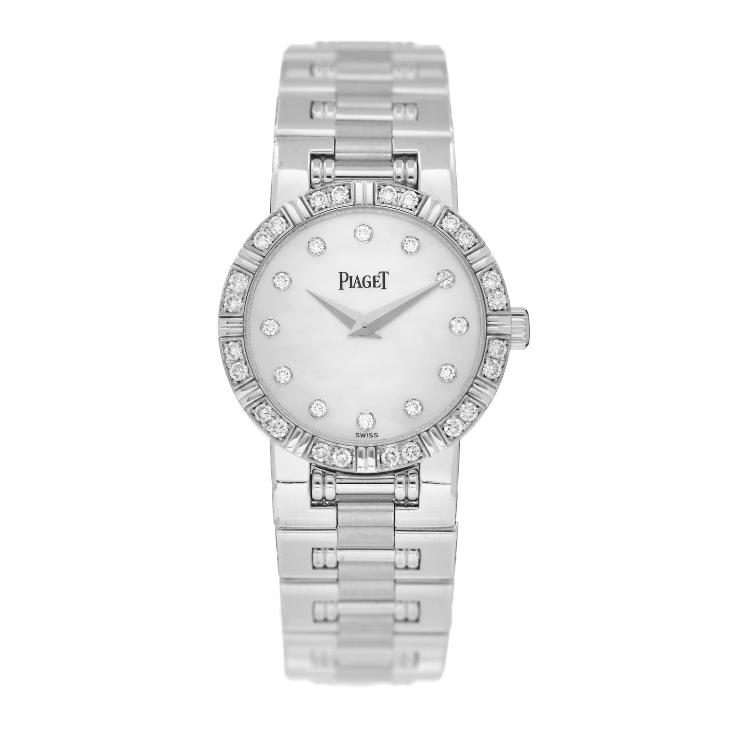 Piaget 18K White Gold Diamond Mother of Pearl 23.5mm Dancer Quartz Watch 1 of 4