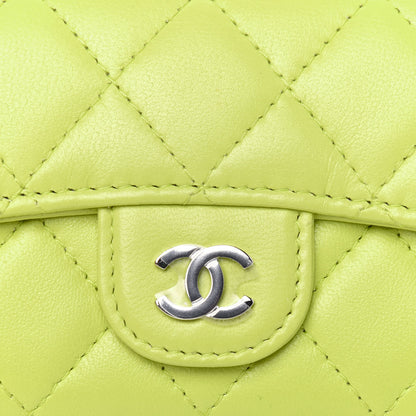 Chanel Lambskin Quilted Flap Card Holder Wallet Yellow 11 of 12