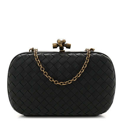 Bottega Veneta Nappa Intrecciato Chain Knot Clutch Black 1 of 9