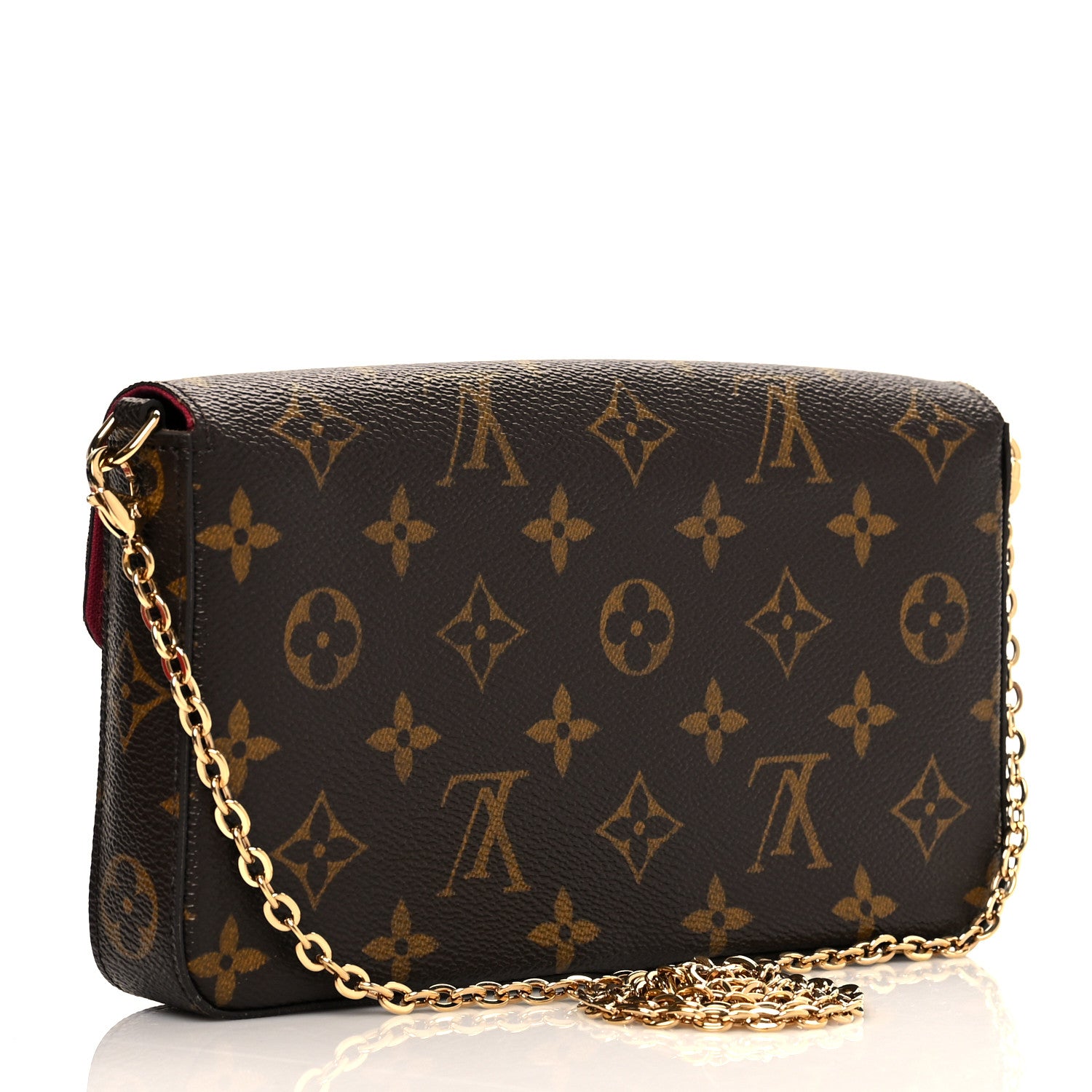 Louis Vuitton Monogram Pochette Felicie Chain Wallet Fuchsia 4 of 14