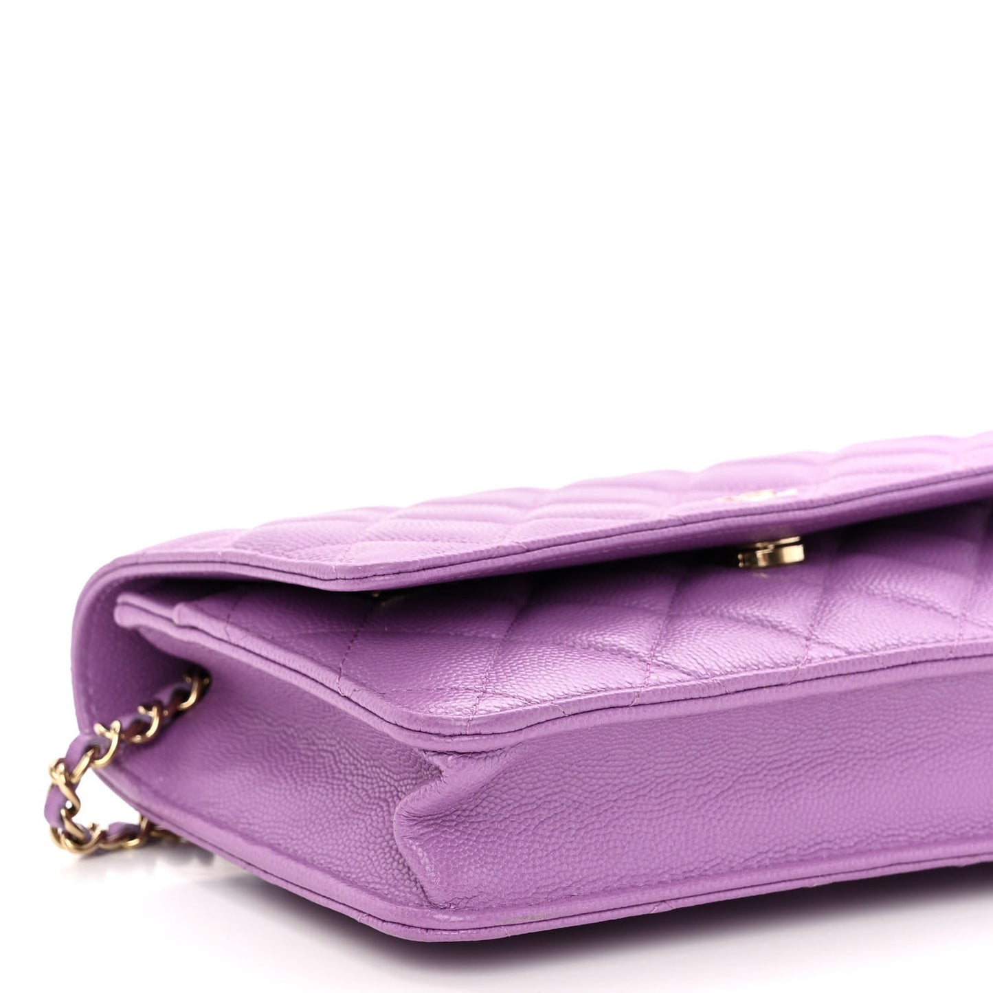 Caviar Quilted Wallet On Chain WOC Purple
