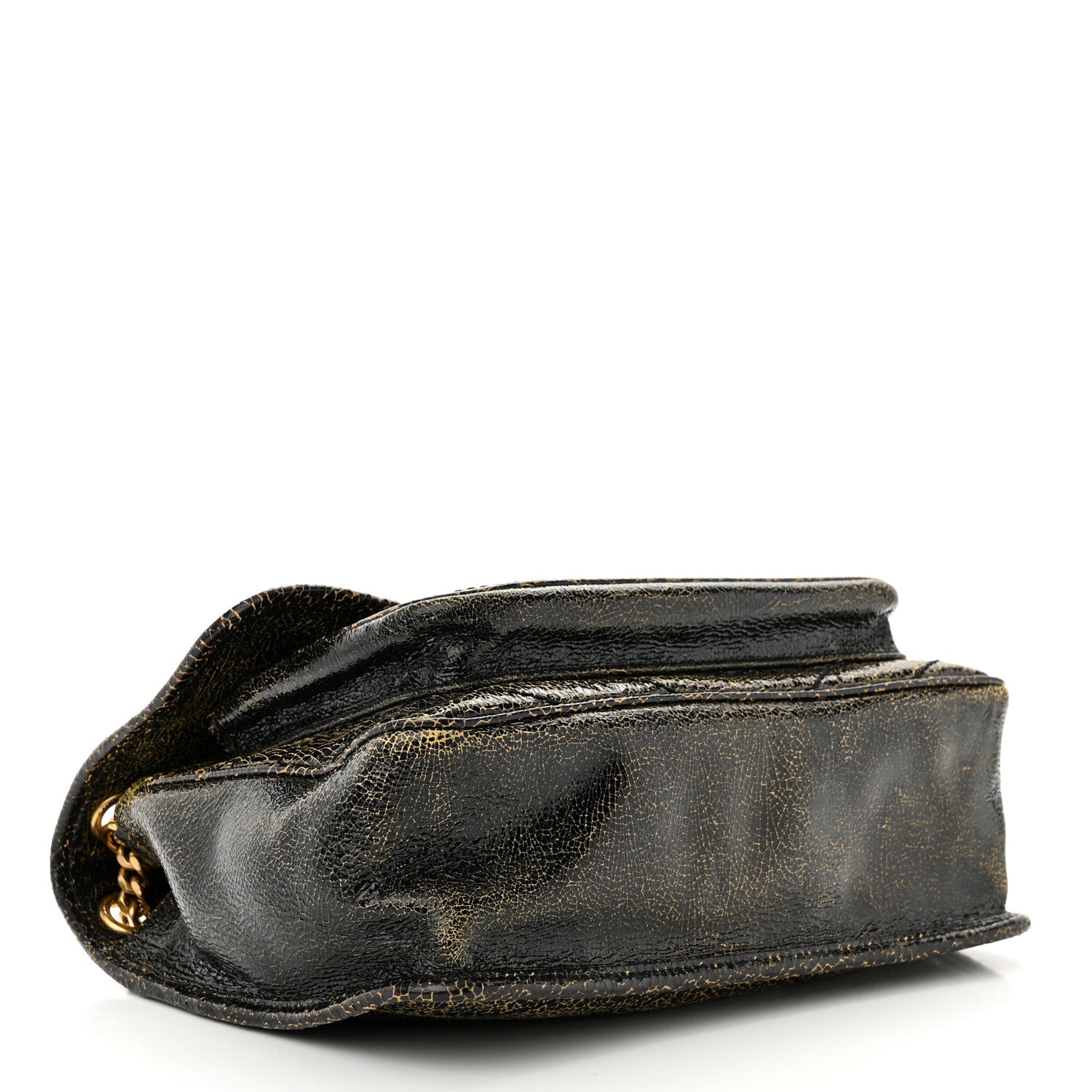 Saint Laurent Crinkled Calfskin Matelasse Monogram Medium Niki Chain Satchel Black Ocra 4 of 10