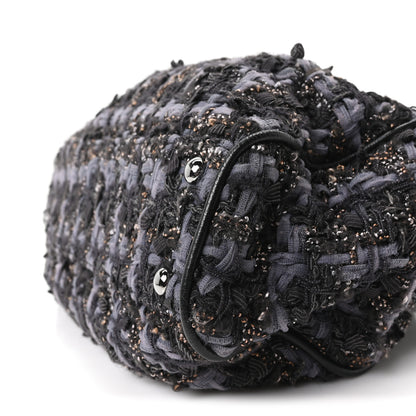 Chanel Tweed Paris NY Framed Pleated Pouch Grey 10 of 10