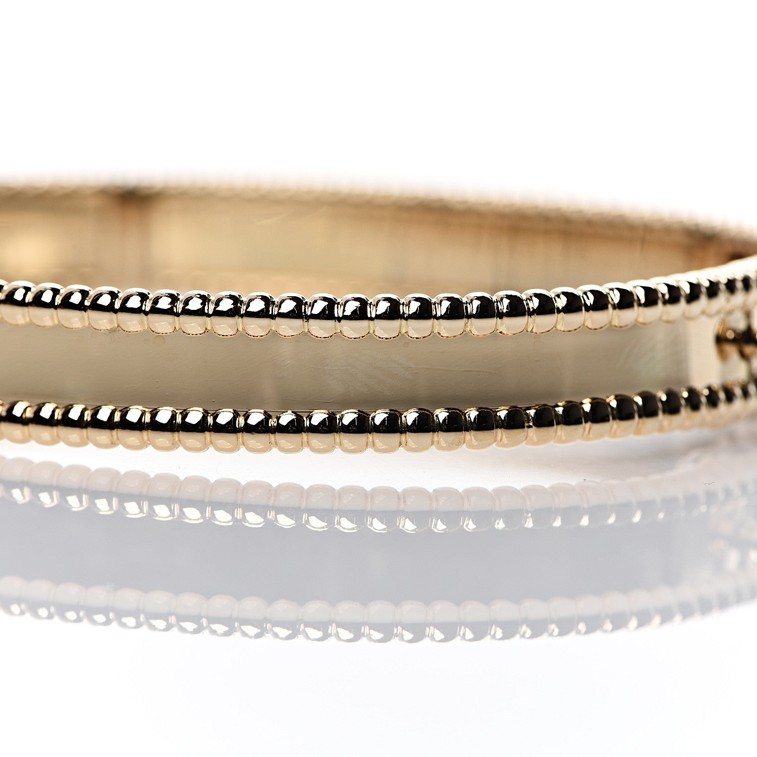 Van Cleef & Arpels 18K Yellow Gold Perlee Signature Bangle Bracelet M 6 of 8