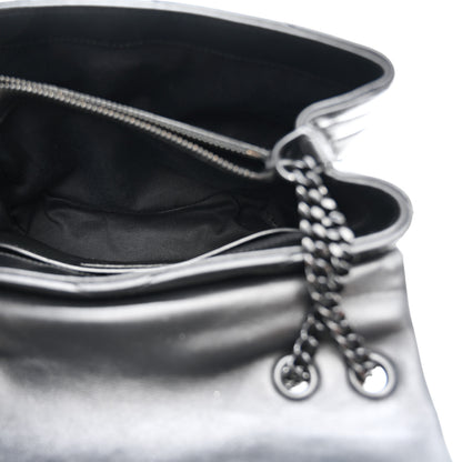 Saint Laurent Calfskin Y Quilted Monogram Monochrome Small Loulou Chain Satchel Black 6 of 15