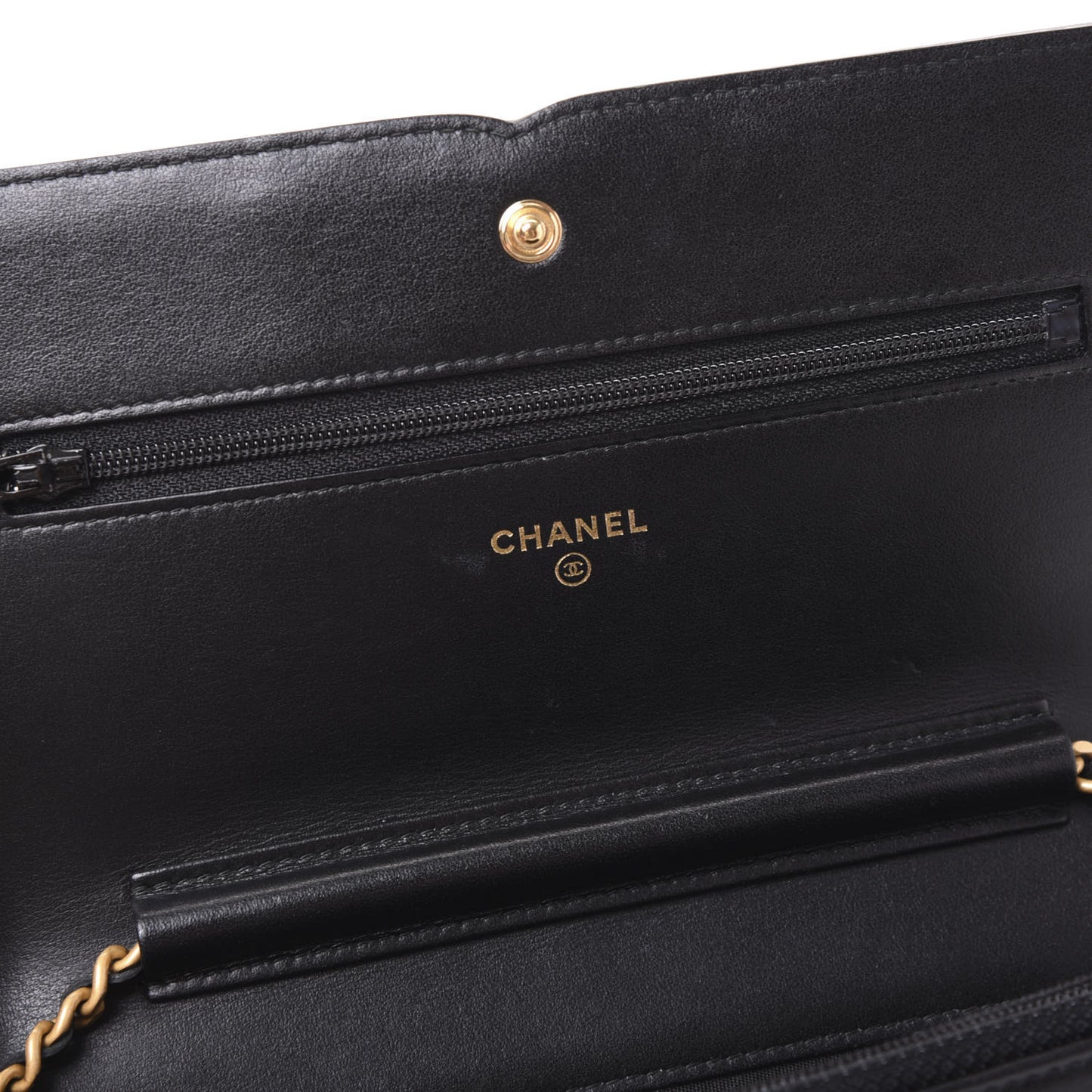 Caviar Quilted CC Filigree Wallet On Chain WOC Black