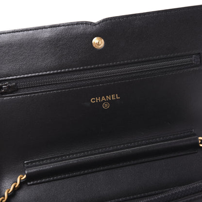 Chanel Caviar Quilted CC Filigree Wallet On Chain WOC Black 7 of 8