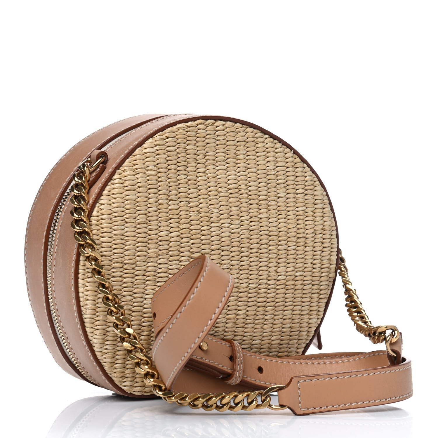 Saint Laurent Raffia Calfskin Small Mica Bag Natural Brown Gold 2 of 5