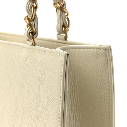 Chanel Shiny Aged Calfskin North South Shopping Bag White 12 of 12