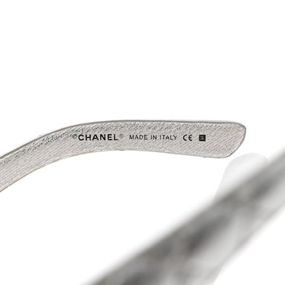 Chanel Metallic Quilted CC Sunglasses 4157-Q Silver 7 of 9