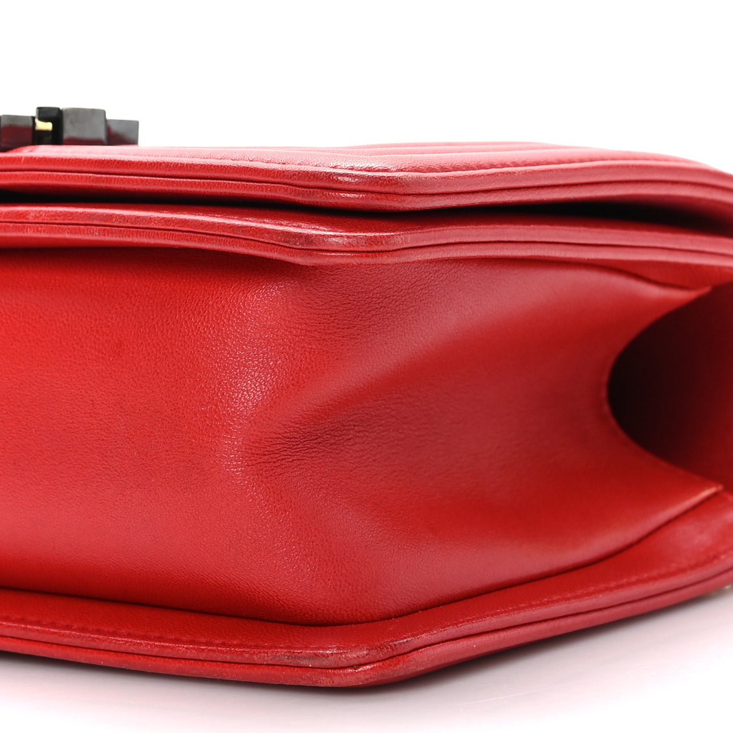 Lambskin Embossed Small Cube Boy Flap Red