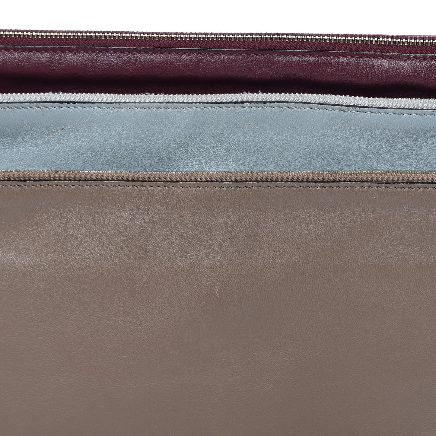 Vitello Rockstud Triple Zip Wristlet Pouch Multicolor