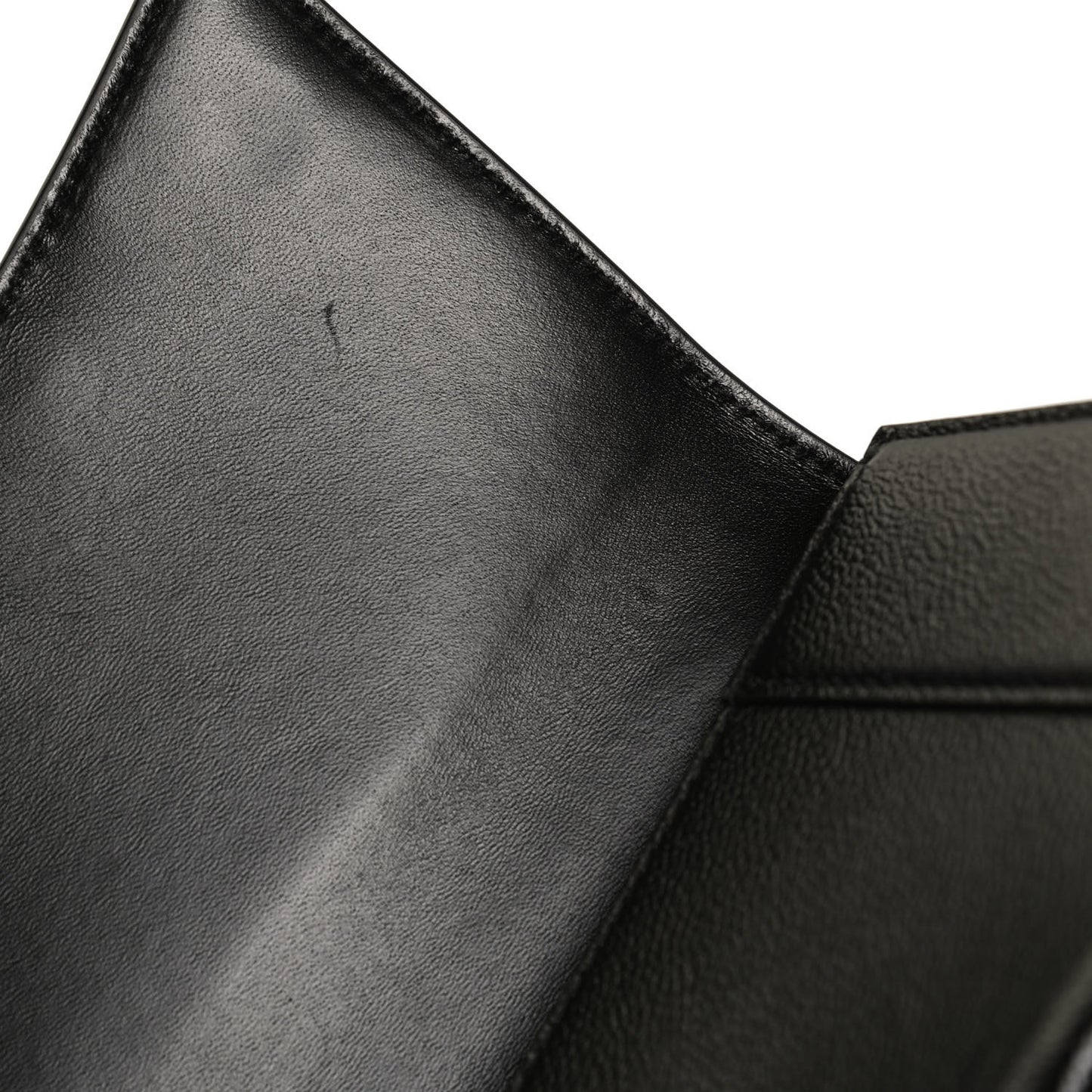 Grained Calfskin Small Hourglass Top Handle Bag Black