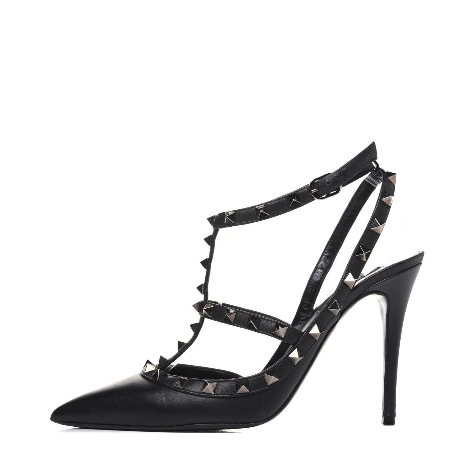 Nappa Rockstud Ankle Strap Pumps 40 Black