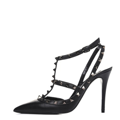 Valentino Garavani Nappa Rockstud Ankle Strap Pumps 40 Black 1 of 11