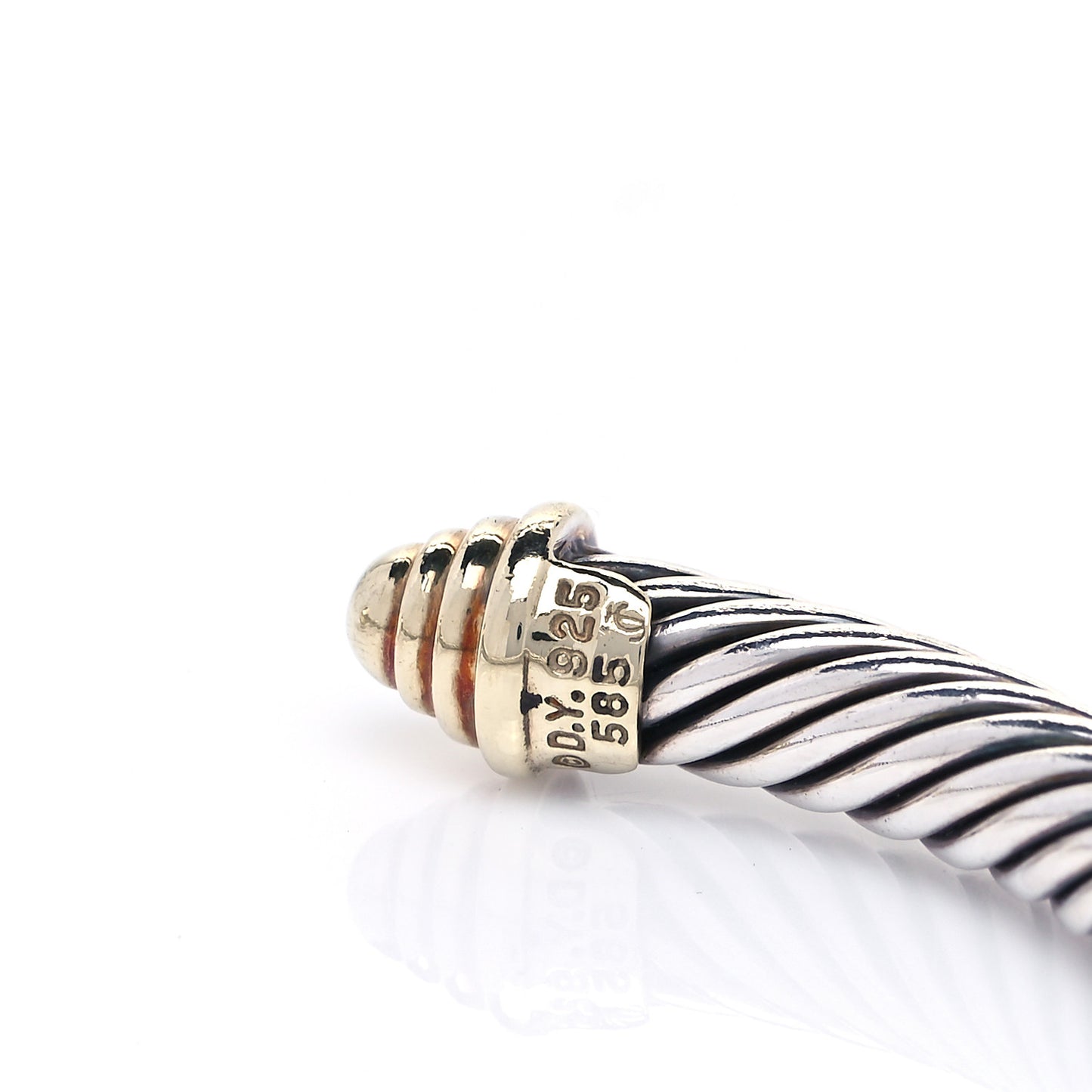 Sterling Silver 14K Yellow Gold 5mm Cable Classics Bracelet