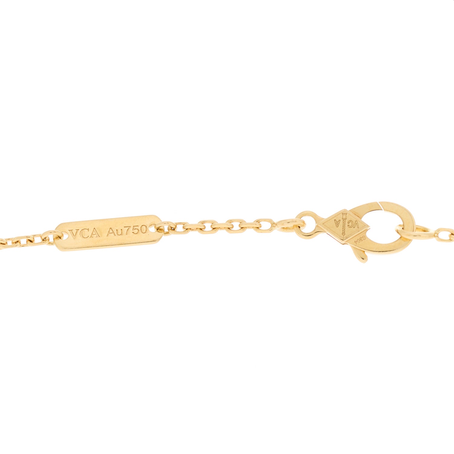 Van Cleef & Arpels 18K Yellow Gold Black Onyx Vintage Alhambra Pendant Necklace 5 of 5