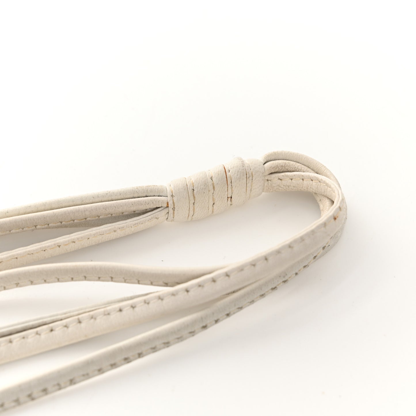 Lambskin Quilted Round Tassel Crossbody Bag White