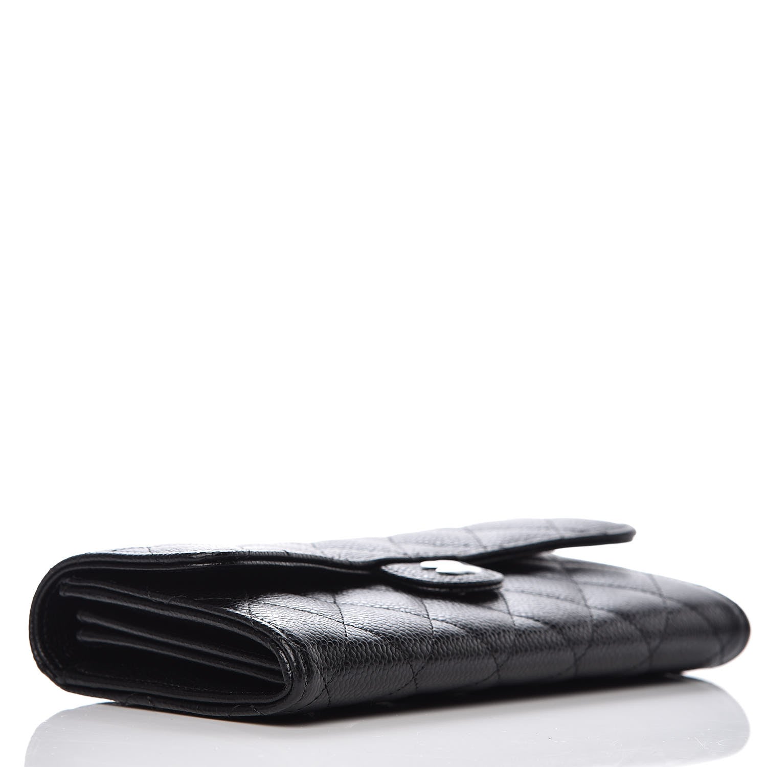 Chanel Caviar Quilted Large Gusset Flap Wallet Black 4 of 10