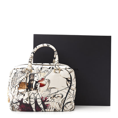 Prada X JAMES JEAN Cervo Lux Fairy Print Large Double Handle Boston Bag Prugna 12 of 12