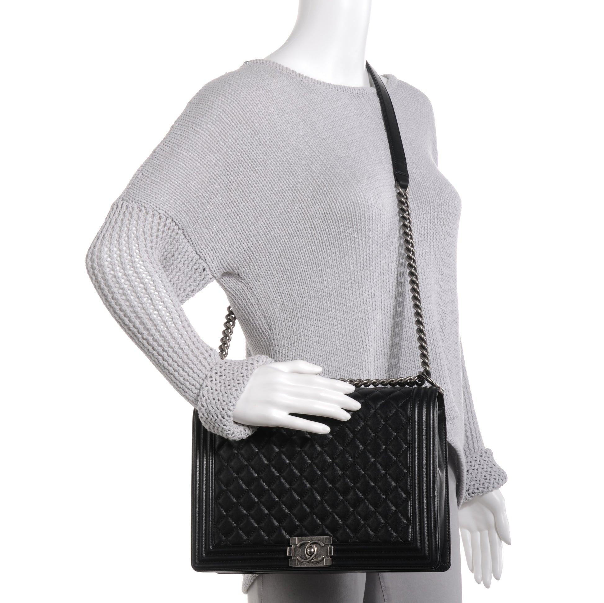 Chanel Calfskin Quilted Large Boy Flap Black 2 of 10