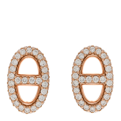 Hermes 18K Rose Gold Diamond New Farandole Earrings 1 of 5
