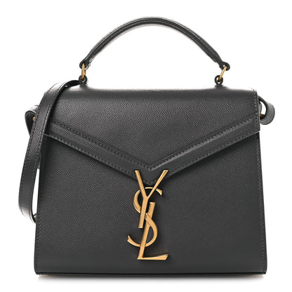 Saint Laurent Grain de Poudre Mini Classic Monogram Cassandra Top Handle Storm 1 of 10