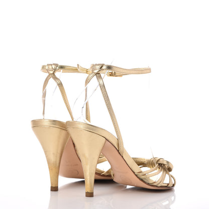 Chanel Metallic Lambskin Strappy Sandals 36 Light Gold 4 of 16