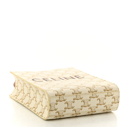 Celine Triomphe Canvas Calfskin Mini Vertical Cabas White 4 of 8