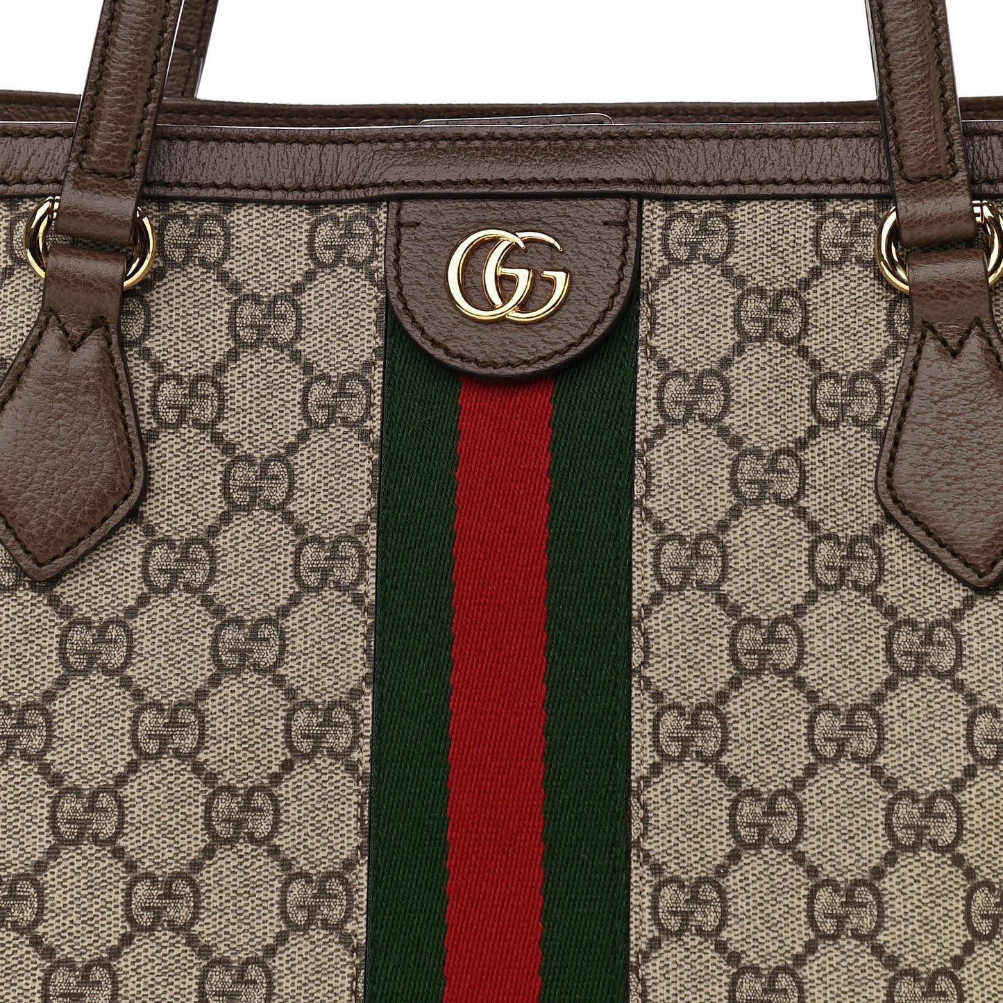 GG Supreme Monogram Medium Ophidia Shopping Tote Brown