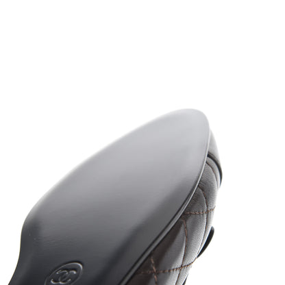 Chanel Lambskin Quilted Cap Toe Ballerina Flats 36.5 Dark Brown 11 of 14