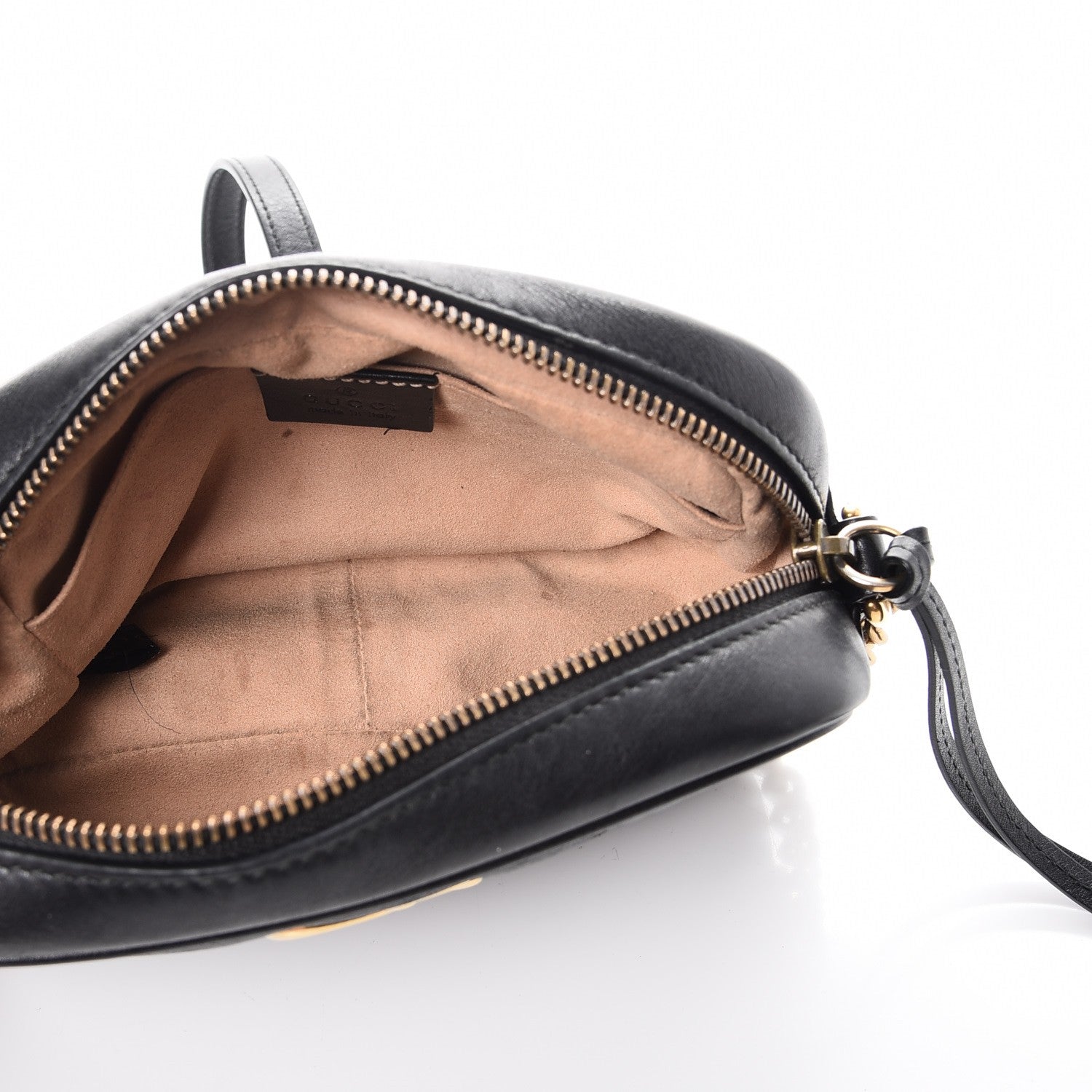 Gucci Calfskin Matelasse Mini GG Marmont Chain Shoulder Bag Black 5 of 8