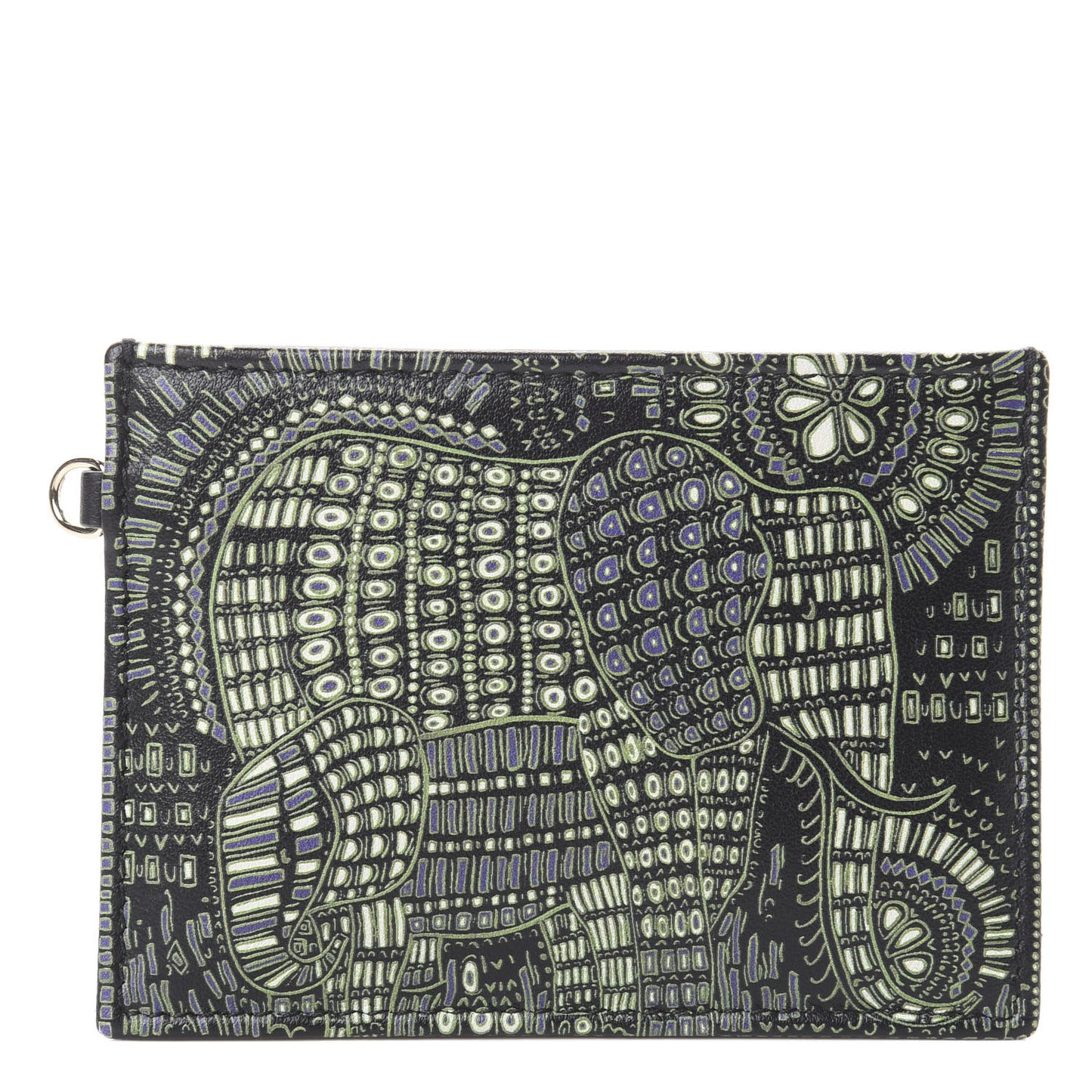 Calfskin Animals Card Holder Green