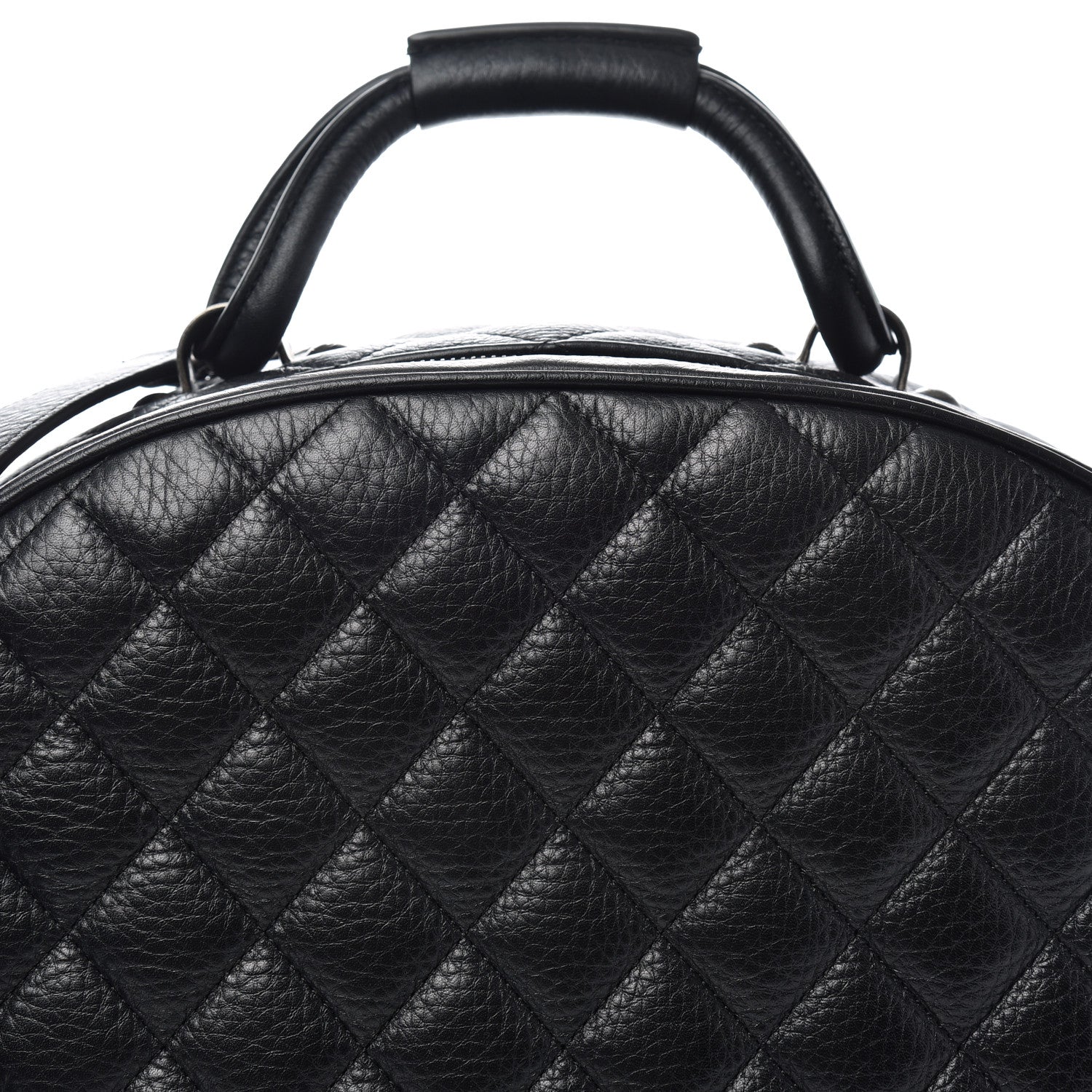 Chanel Calfskin Quilted Medium Airlines Round Trip Bowling Bag Black 8 of 8