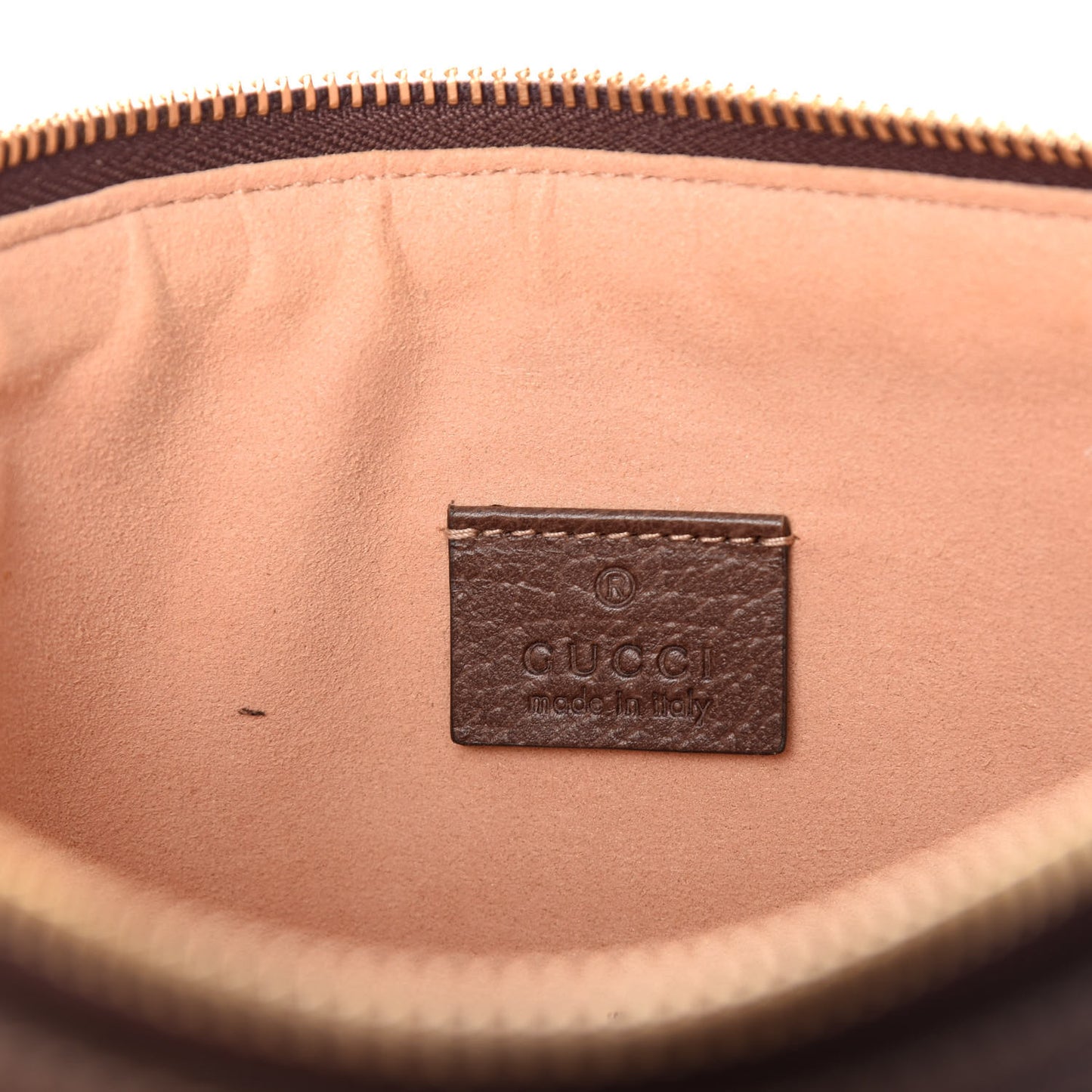 GG Supreme Monogram Large Ophidia Pouch Clutch Brown