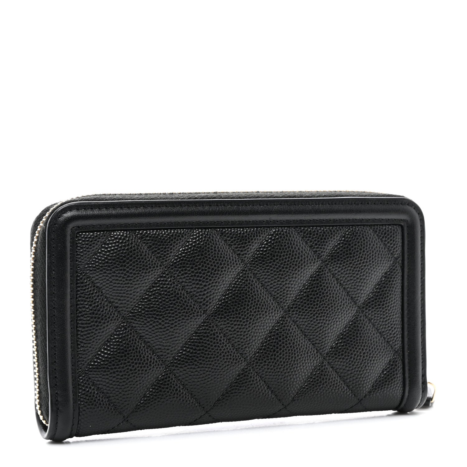 Chanel Caviar Quilted Medium Filigree Zip Around Wallet Black 3 of 8