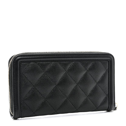 Chanel Caviar Quilted Medium Filigree Zip Around Wallet Black 3 of 8