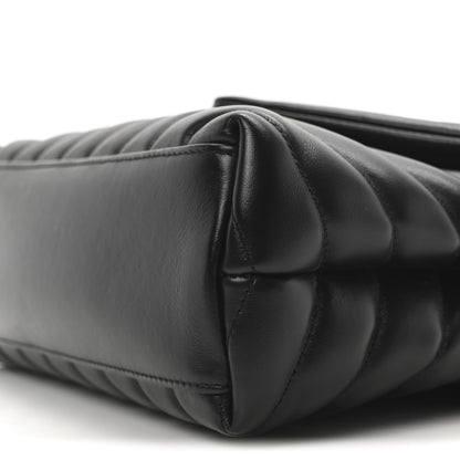 Saint Laurent Calfskin Y Quilted Monogram Monochrome Small Loulou Chain Satchel Black 10 of 11