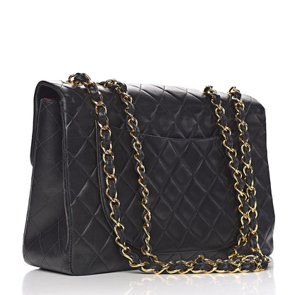 Chanel Lambskin Quilted XL Jumbo Single Flap Black 3 of 19