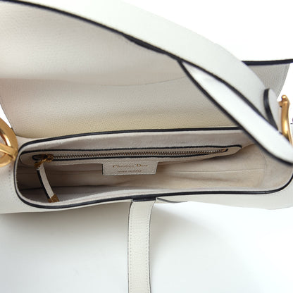 Christian Dior Grained Calfskin Saddle Bag White 4 of 9