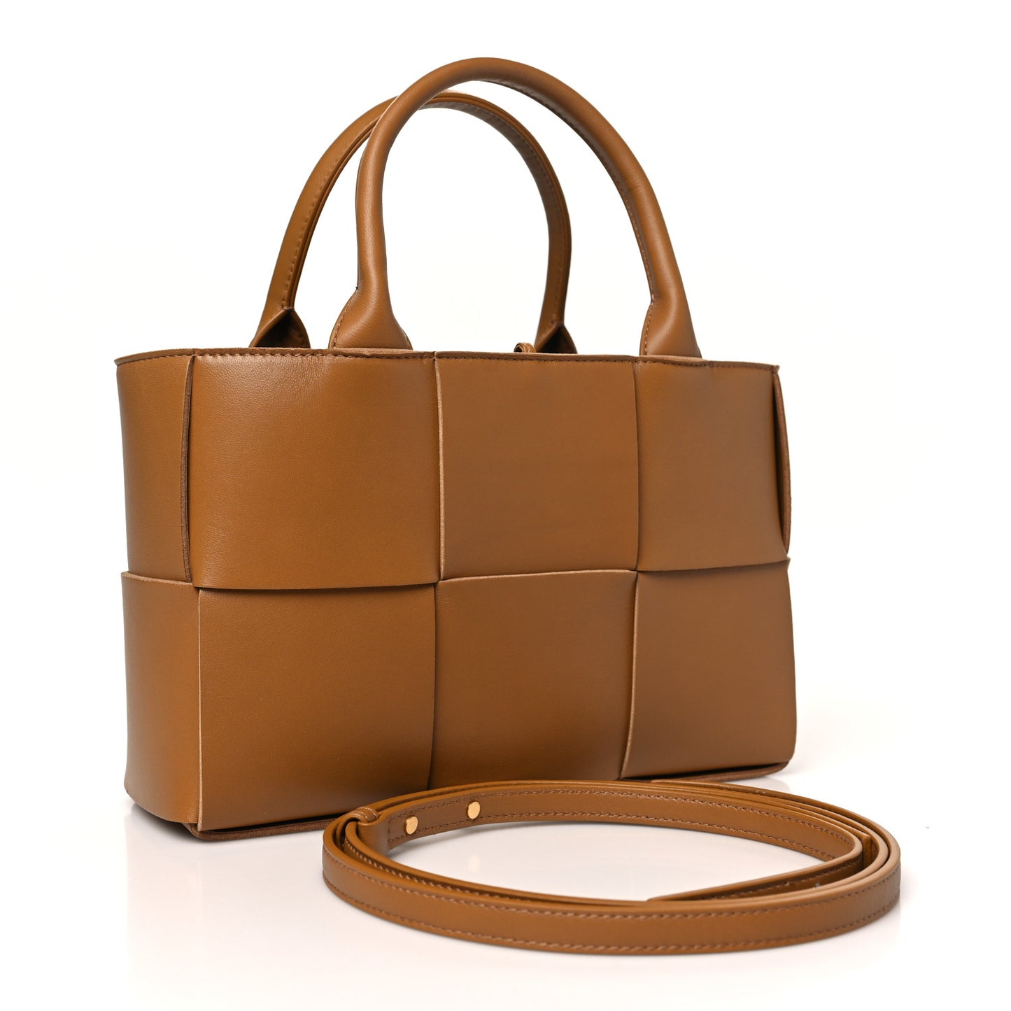 Nappa Maxi Intrecciato Mini Arco Tote Camel
