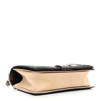 Chanel Lambskin Quilted Medium Boy Flap Black Beige 4 of 13