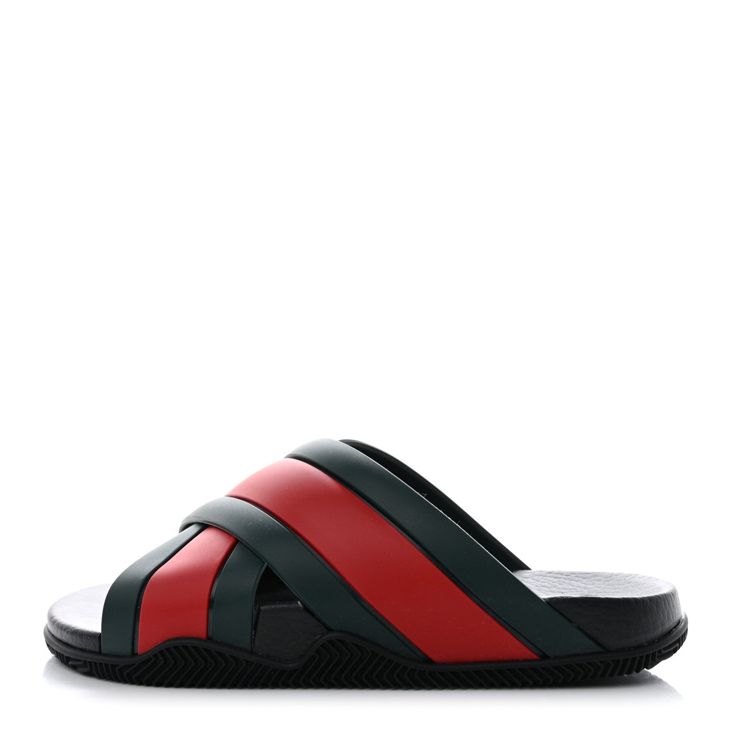 Rubber Web Womens Criss Cross Slide Sandals 36 Green Red