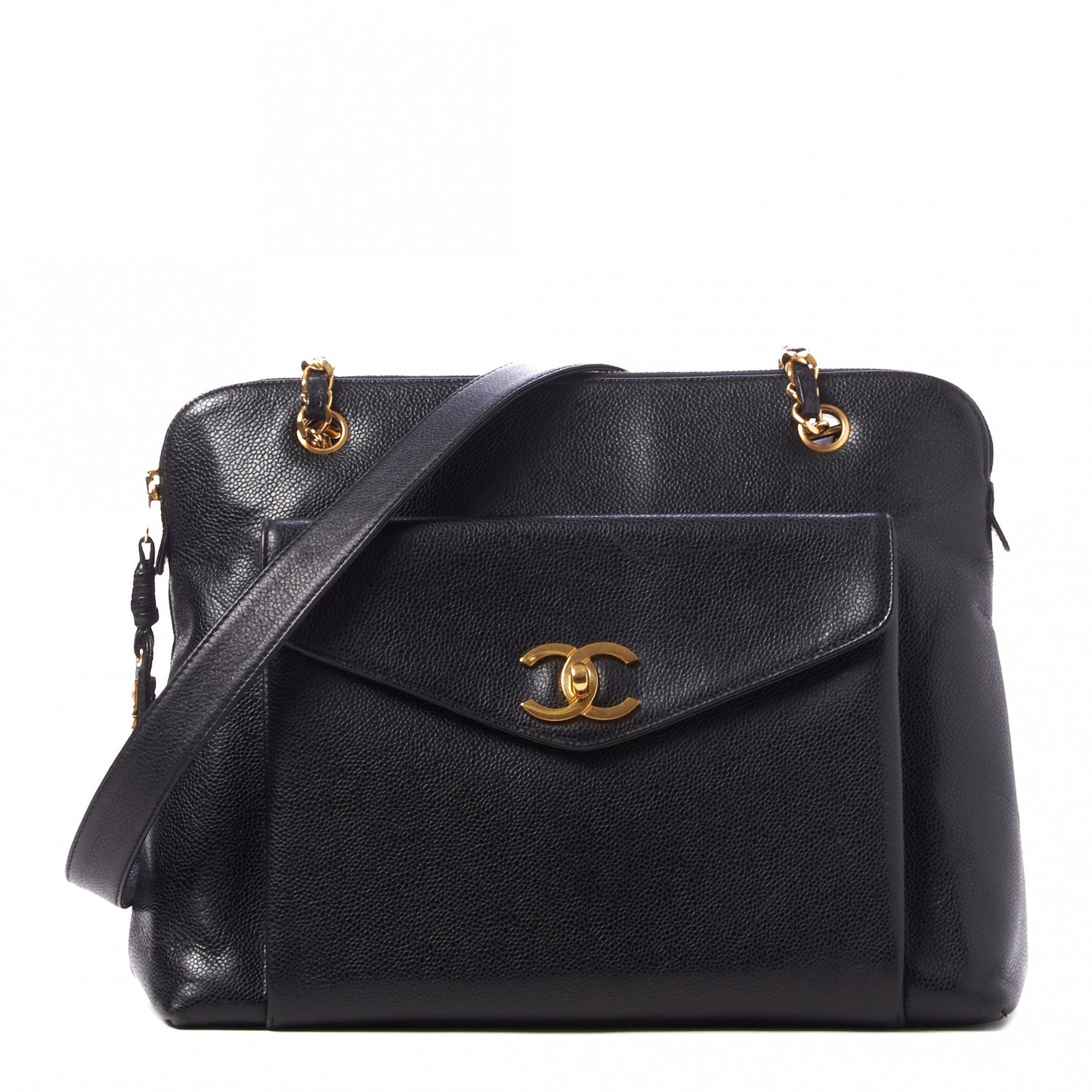 Caviar CC Shoulder Bag Black