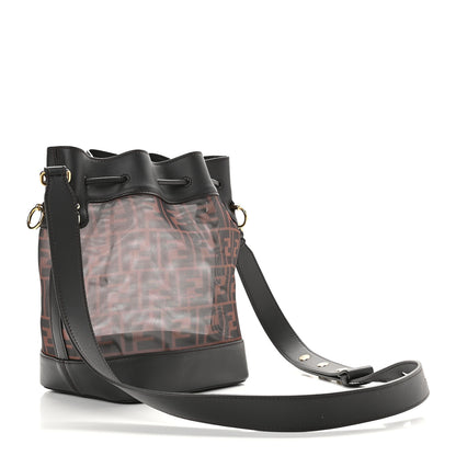Fendi Mesh Vitello Grace F is Fendi FF 1974 Grande Mon Tresor Bucket Bag Marrone Black Ebano 2 of 9