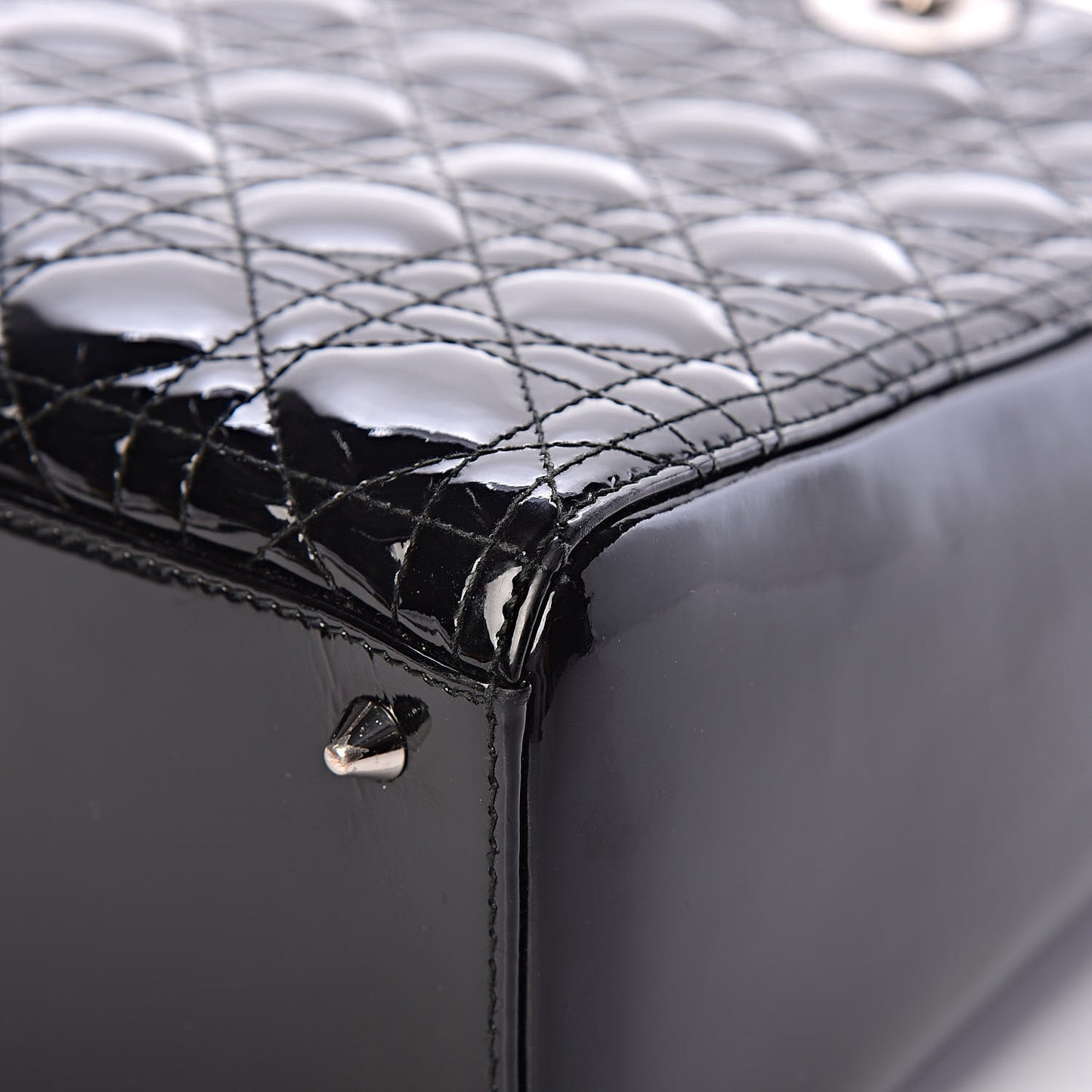Patent Cannage Large Lady Dior Black